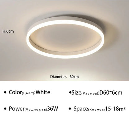 Modern LED Ceiling Lamp Chandelier for Living Dining Room Kitchen Bedroom Nordic Simple Round Home Decor Lighting Fixture Luster