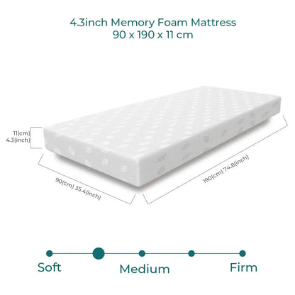 Good Nite Cloud-Like 4.3" Memory Foam Mattress - Plush Pressure-Relieving Topper with Ice Silk Cover for Sweat-Free Sleep