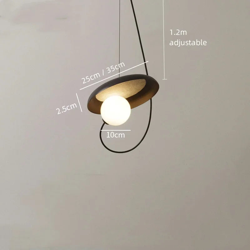 Danish minimalist restaurant circular magnetic pendant lights modern living room bedroom bedside bar table hanging lamps fixture