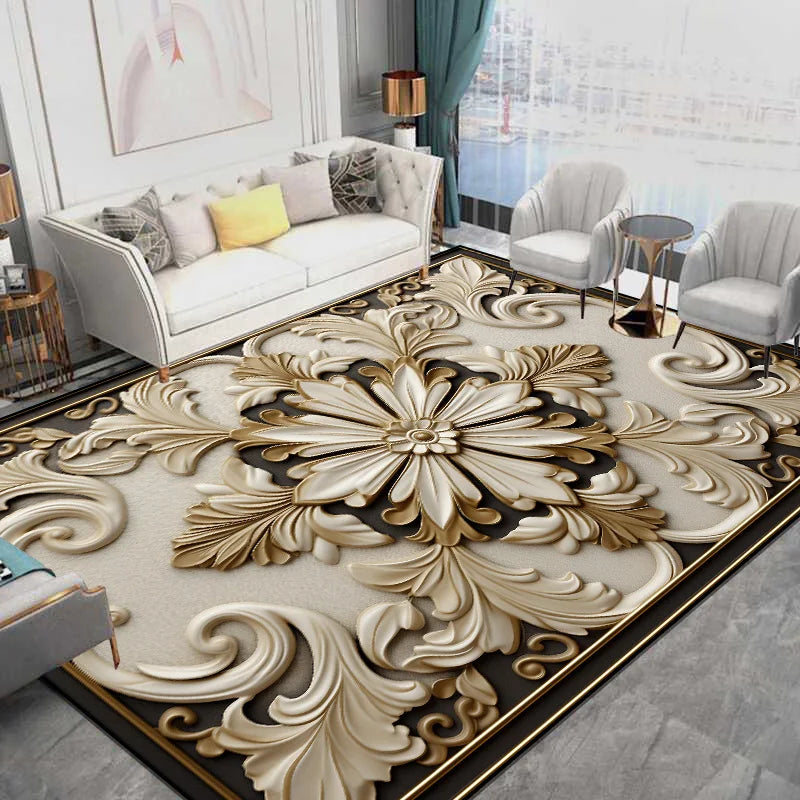 European Style Flower Carpet for Living Room Home Luxury Large Area Soft Rug for Bedroom Decor Non-slip Floor Mat Ковер Tapis