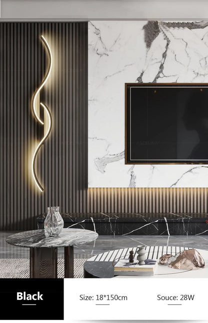 LED Wall Lamp 60/80/100CM Smart Remote Control Adjustable Color Temperature Brightness Bedroom Bedside Living Room Wall Sconces