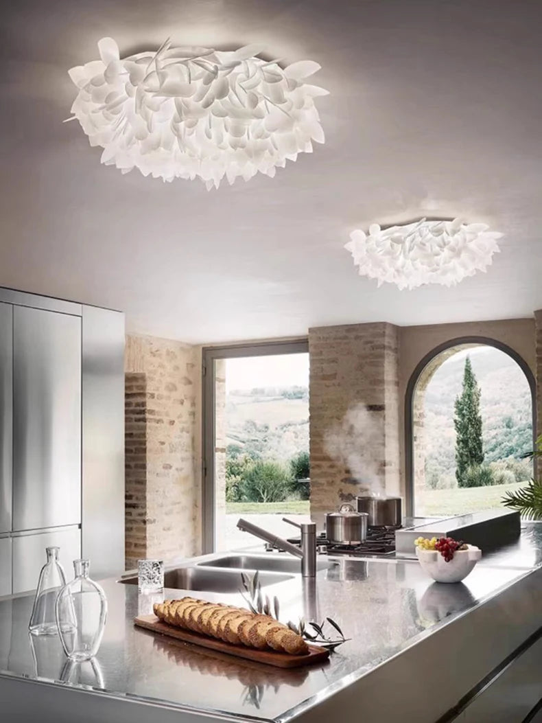 Nordic Luxury Fashion Petal Iron PVC LED Decor Home Atmosphere Ceiling Light Bedroom Foyer Dining Room Lighting Fixtures