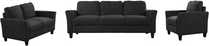Sectional Sofa Sets, Modern Polyester Blend Sectional Couch Set with Sofa, Loveseat and Armchair, Living Room Furniture Sets