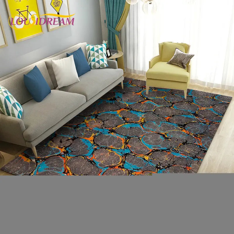 3D Volcano Lava Magma Area Rug Large,Carpet Rug for Living Room Bedroom Sofa Doormat Decoration,Kid Game Play Non-slip Floor Mat