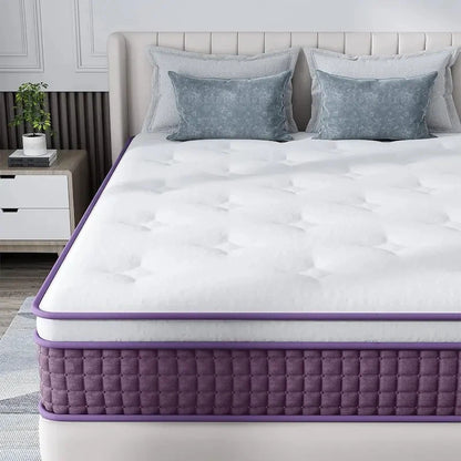 High Quality Vacuum Packed Latex Purple Mattress king Size Roll up Bed Spring Mattress in Box