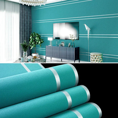 3d Wallpaper Modern Simple Striped Pattern Living Room Tv Background Home Decor Deerskin Texture Non Self Adhesive Wall Sticker