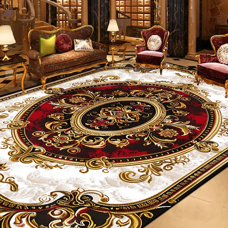 Gorgeous Retro European Carpet Living Room Large Area Decoration Sofa Area Rugs for Bedroom Cloakroom Non-slip Floor Mats