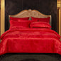 Floral Jacquard Satin Duvet Cover Set Queen 3 Piece Luxury Silk Like Bedding Comforter Covers with Zipper Closure & Corner Ties