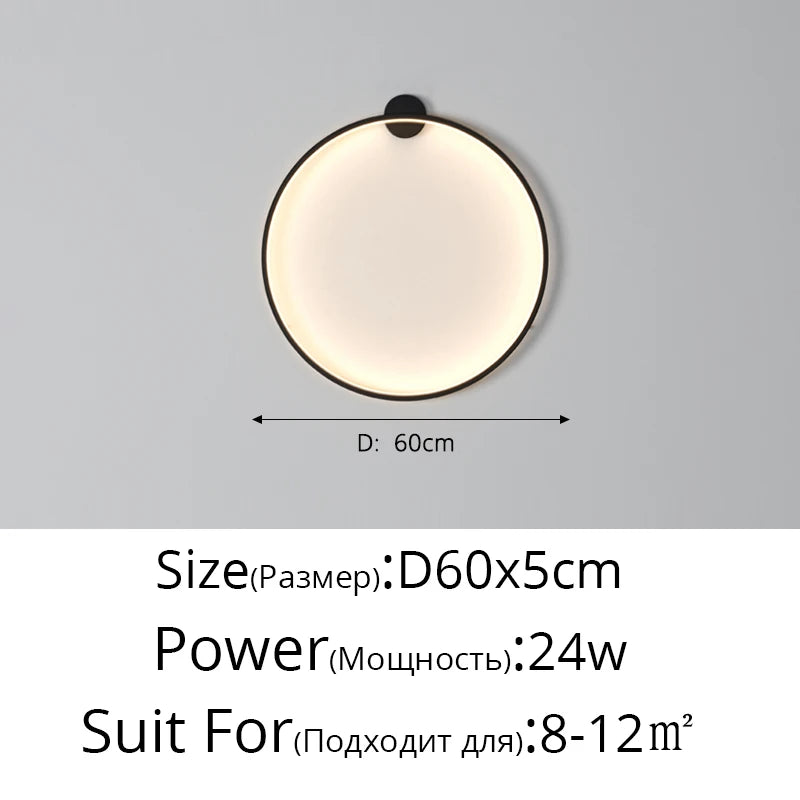 Simple Circle Background Decoration Lamps New Modern LED Wall Lights Living Room Bedroom Bedside Aisle Corridor Indoor Lighting