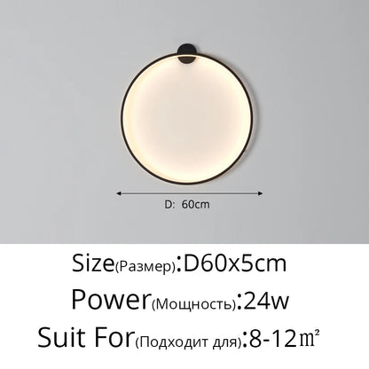 Simple Circle Background Decoration Lamps New Modern LED Wall Lights Living Room Bedroom Bedside Aisle Corridor Indoor Lighting