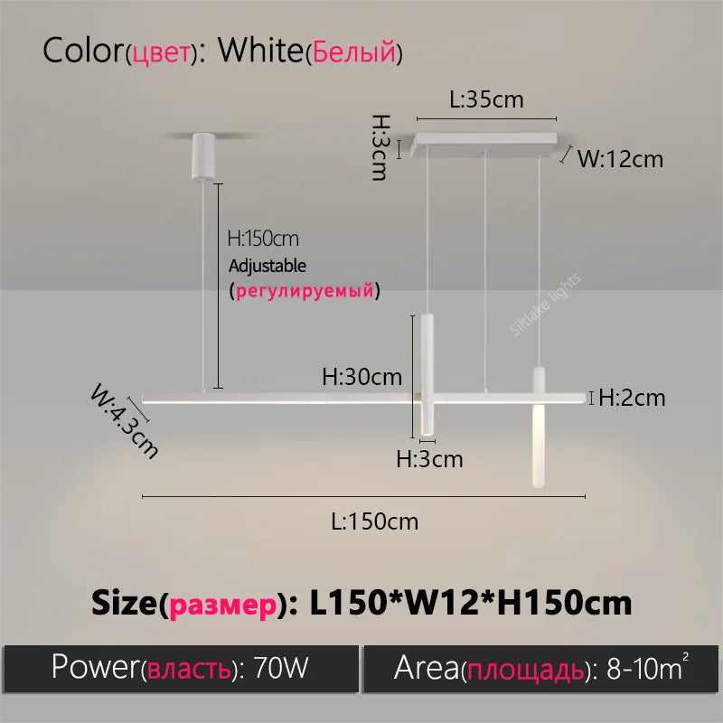 New restaurant chandelier modern simple dining room table bar lights long strip spotlight creative designer pendant lamps