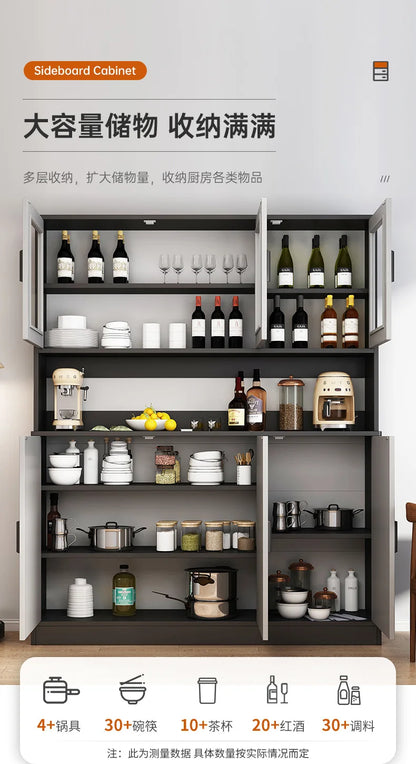 Modern Tall Minimalist Sideboard Buffet Slate Cupboard Living Room Furniture Entrance Hall Console Table Kitchen Storage Cabinet
