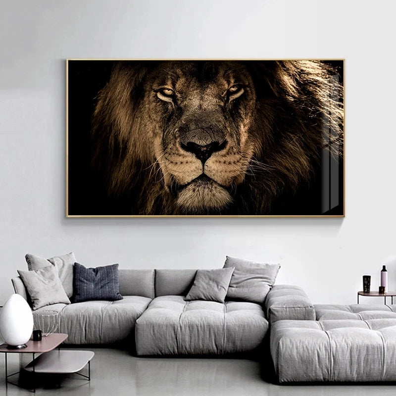 Large Size Lion Leopard Animals Posters African Elephant Tiger Wall Picture Canvas Painting One Piece Home Decoration No Frame