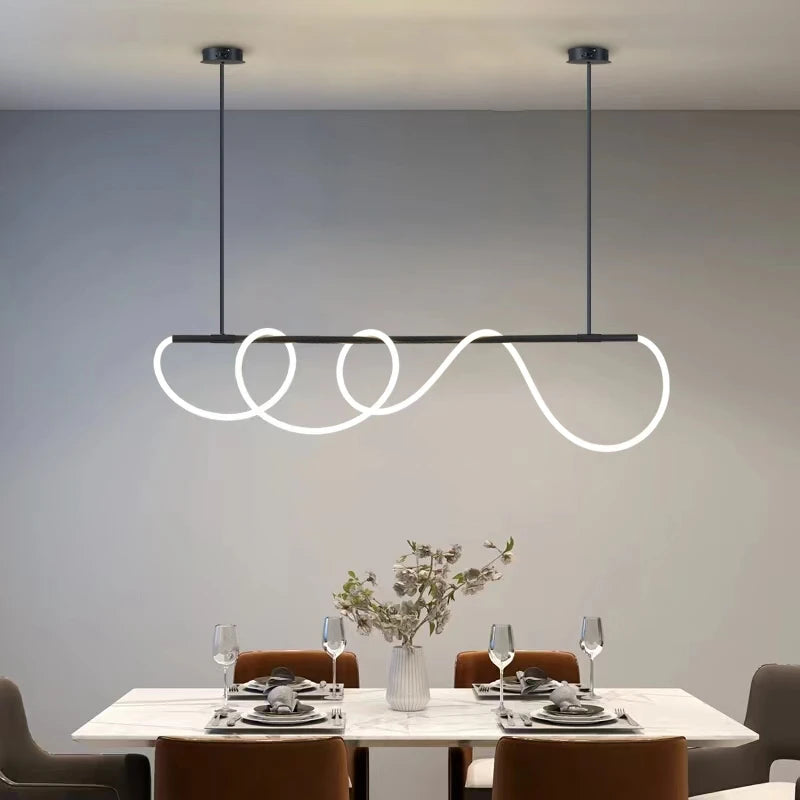Post-Modern Restaurant Notes Long Hose Lamp Creative Bar Cafe Shop Art Front Desk Designer Chandeliers