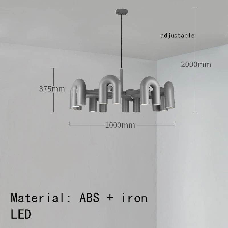 Cirkus scandinavian pendant light LED U-shaped tube chandelier Simple creative lamp Living Room Decoration restaurant lights
