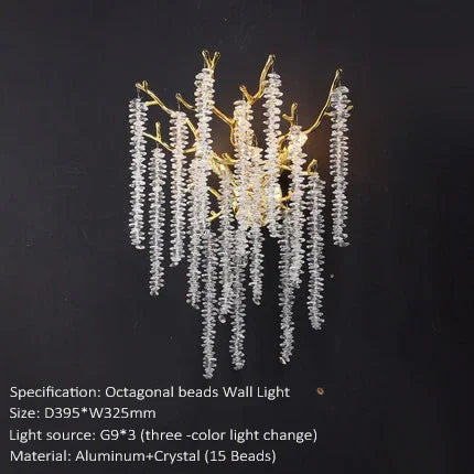 Round Gold Crystal Chandelier For Bedroom Living Room Dining Room Lounge Modern Luxury Gold Ceiling Crystal Branch Chandeliers
