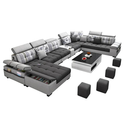 Gray Large Wood Sofas Filler Waterproof Design Lazy Lounges Puffs Couch Salon Recliner Luxury Canape Salon Furniture Home