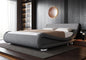 Upholstered Platform Bed Frame with Ergonomic & Adjustable Headboard, Modern Low Profile Sleigh Design