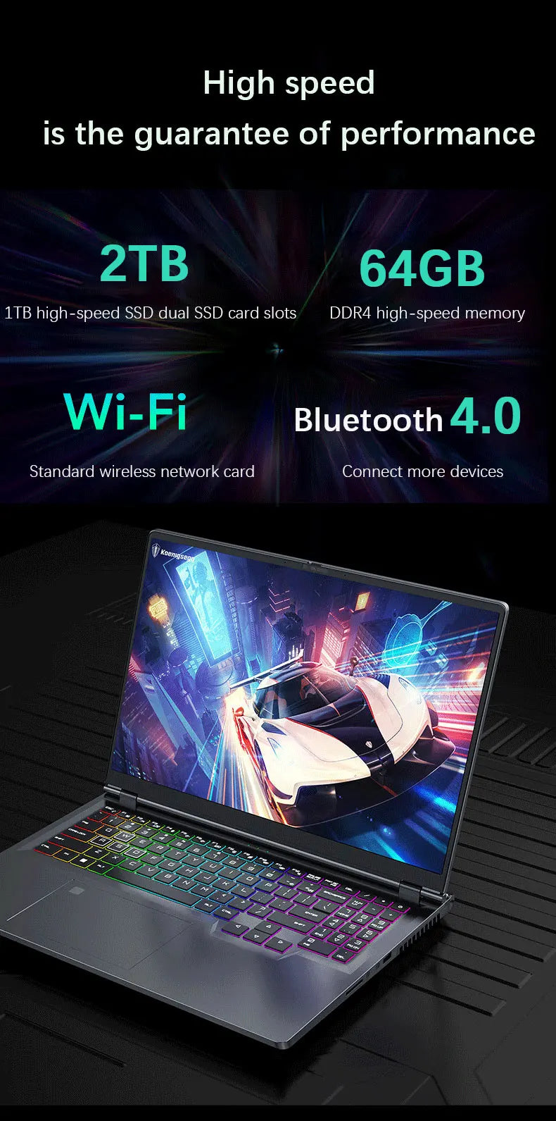 YSJMNPC 16 Inch 12th Gen Gaming Laptop Intel Core i9 12900H NVIDIA RTX 3060 6G 2.5K IPS Screen 2*DDR4 2*M.2 2TB SSD RGB Keyboard