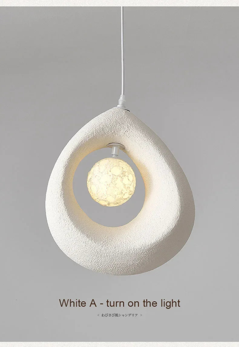 Japanese Wabi Sabi Pendant Lights Minimalist Bedroom Kitchen Island G9 LED Chandeliers Home Decor Living Room Hanging Lamps