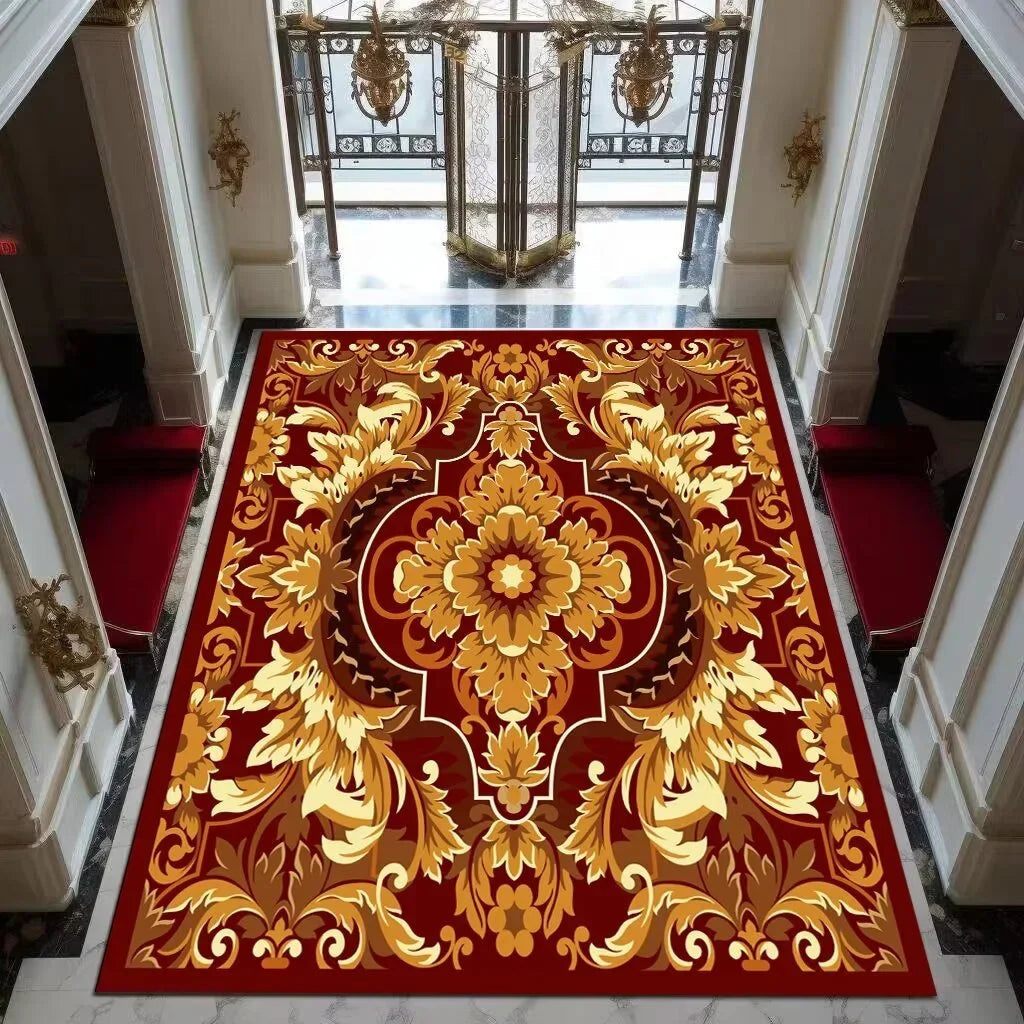 Black Gold High-end Luxury Carpet Living Room Large Area Rug Europe and America Home Decoration Bedroom Rug Washable Floor Mat