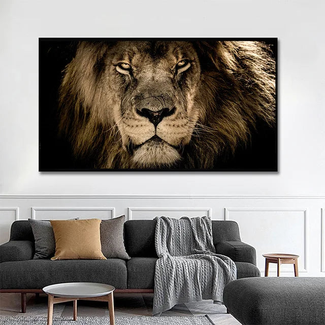 Large Size Lion Leopard Animals Posters African Elephant Tiger Wall Picture Canvas Painting One Piece Home Decoration No Frame