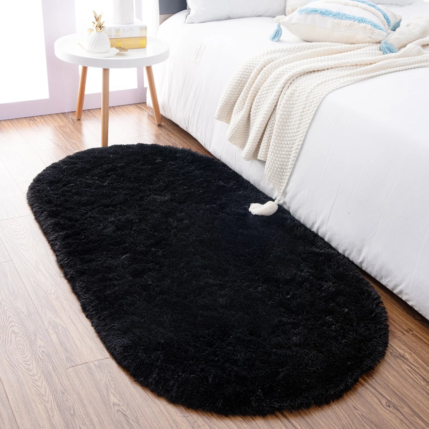 Thicken Faux Fur Area Rugs Oval fluffy Long Hair Carpet Floor mats plush Soft door Mat bedside carpets for bedroom living room