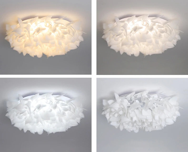 Nordic Luxury Fashion Petal Iron PVC LED Decor Home Atmosphere Ceiling Light Bedroom Foyer Dining Room Lighting Fixtures