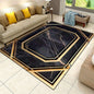 Black Gold Marble Area Rug Modern Abstract Geometric Rug Non-Slip Soft Floor Carpet Decor for Home Living Room Bedroom Office
