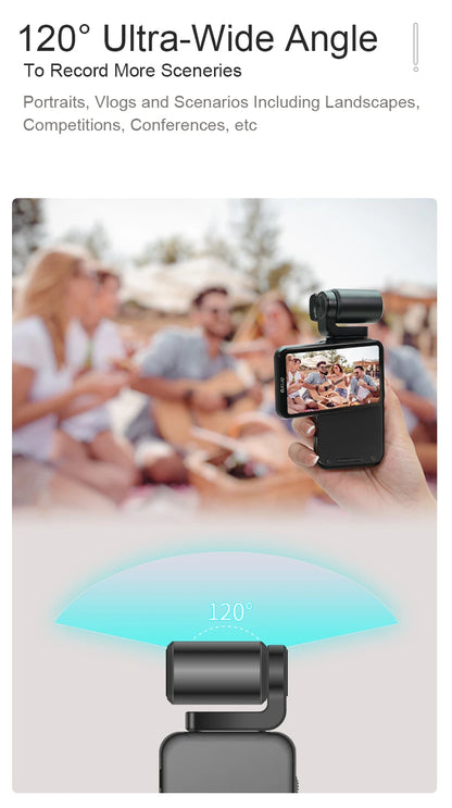 Ordro M3 Pocket Camera Digital Camcorder 5K 30FPS Image Stabilization Built-in Big Size Screen Handy Cam  Travel Vlog Cameras