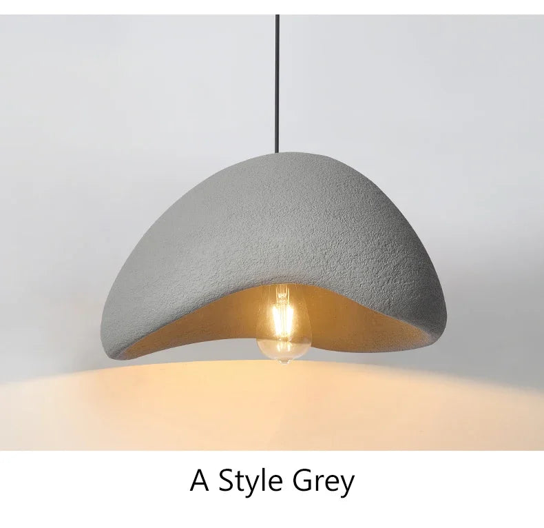 Nordic Minimalist Wabi Sabi Wind E27 LED Chandelier for Dining Room Pendant Lights Modern Bedroom Bar Loft Hanging Lamps Fixture