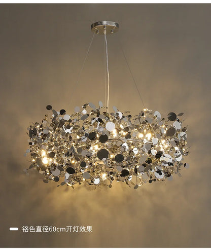 New Stainless Steel Chandelier Post -modern Shallow Luxury Living Room Restaurant Chandelier Gold/chromium Plating Chandelier