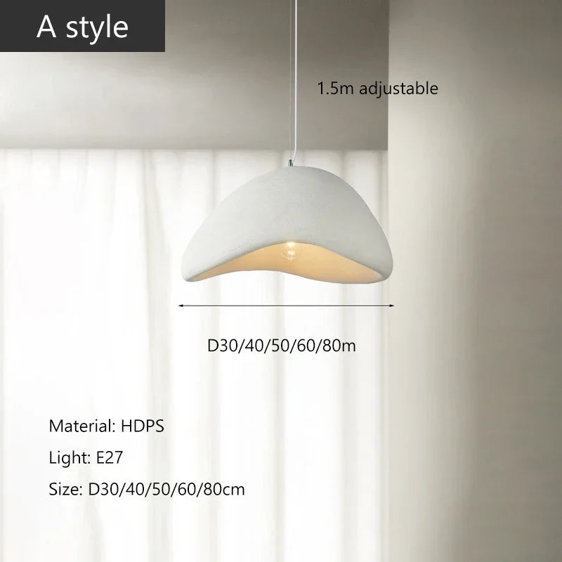 Nordic Minimalist Wabi Sabi Wind E27 LED Chandelier for Dining Room Pendant Lights Modern Bedroom Bar Loft Hanging Lamps Fixture