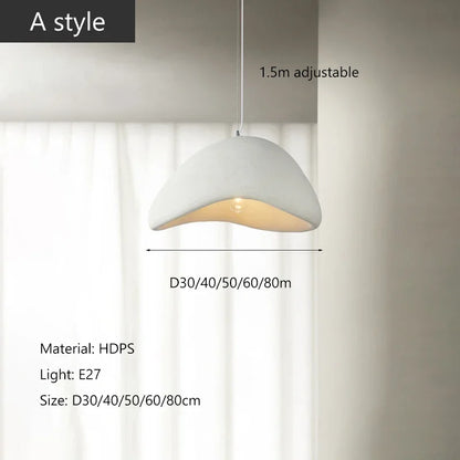 Nordic Minimalist Wabi Sabi Wind E27 LED Chandelier for Dining Room Pendant Lights Modern Bedroom Bar Loft Hanging Lamps Fixture