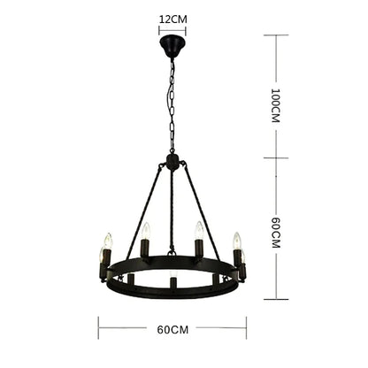 Industrial Vintage Black Chandelier For Kitchen Bedroom Living Room Indoor  Lighting Retro Wrought Iron Antique Pendant Lights