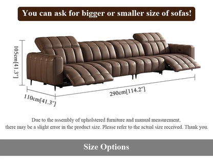 Leather Sofa Electric Recliner Sectional Home Theater Seating Manual Power Reclining Set Genuine Furniture Living Room