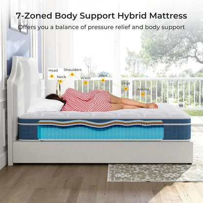 Hybrid 10 Inch Twin Size Mattress in a Box with Pocket Springs and Memory Foam