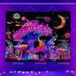 Blacklight Mushroom Tapestry UV Reactive Hippie Skull Tapestries Wall Hanging Eyes Forest Tapestry Glow In The Dark Posters