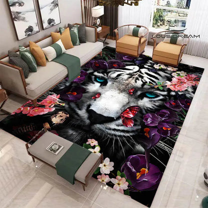 3D tiger printed carpet Fashion yoga mat Photography prop room decor  area rug  carpets for living room