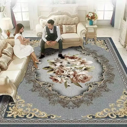 European Red Luxury Carpet Large Living Room Decoration Home Rugs Soft Comfortable Lounge Rug Anti Slip Washable Bedroom Mat