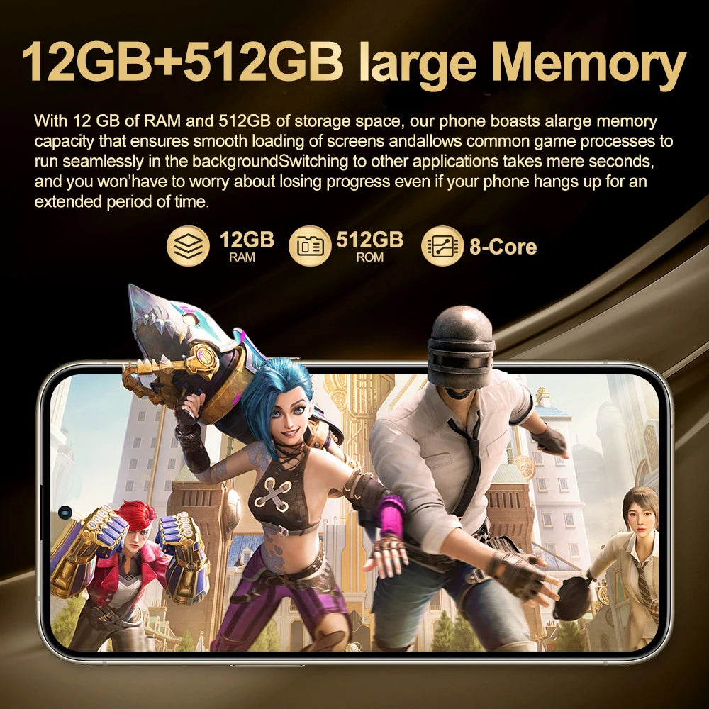 FUFFI X7 Pro Smartphone Cellphone Android 14 6.56 inch Screen,12+512GB 24+48MP Mobile phone 5800mAh Google Play Store Phone