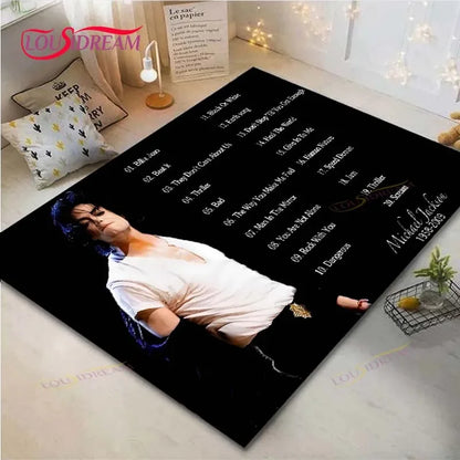 Fashion M-Michael-Jackson Printed  Carpets Living Room Anti-Skid Area Rug Kids Bedroom Mats Yoga Mat Large Carpet Decor