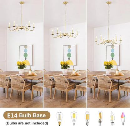 Retro Loft Living Room Chandelier Lighting E14 Vintage American Style Black/Gold Ceiling Chandelier Household Dining Room Light