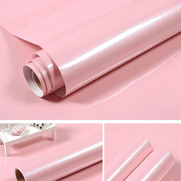 80cm Solid Color Decorative Film PVC Self Adhesive Wall Paper Furniture Renovation Stickers Kitchen Cabinet Waterproof Wallpaper