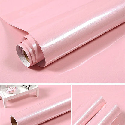 80cm Solid Color Decorative Film PVC Self Adhesive Wall Paper Furniture Renovation Stickers Kitchen Cabinet Waterproof Wallpaper