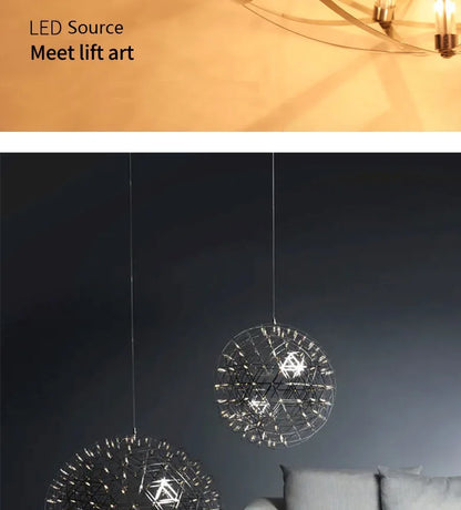Chandelier Shop Commercial Spark Ball Full Sky Star Milk Tea Shop Restaurant Exclusive Network Bar Creative Art Decoration Light