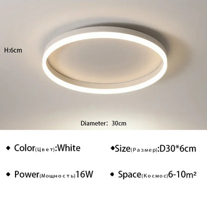 Modern LED Ceiling Lamp Chandelier for Living Dining Room Kitchen Bedroom Nordic Simple Round Home Decor Lighting Fixture Luster