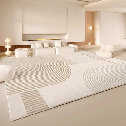 VIKAMA Cream Wind Carpet Living Room Light Luxury Premium Feeling Faux Cashmere Floor Mat Large Full Pave Home Essentials