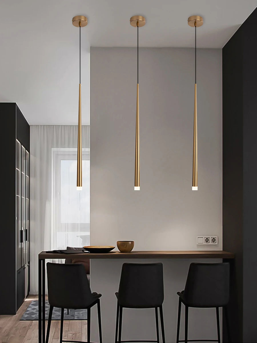 Modern LED Pendant Lights Dimmable 3cm Conical Aluminum & Acrylic Home Hang Lamp Dining Living Room Bar Cafe Droplight Fixture