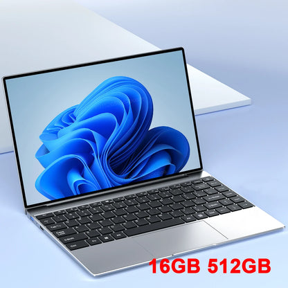 LENO 14.1"Ultra Slim Laptop 16GB RAM 2TB SSD Windows 11 Intel N3700 Notebook Gamer 1920*1080  Display Office Study Computer PC